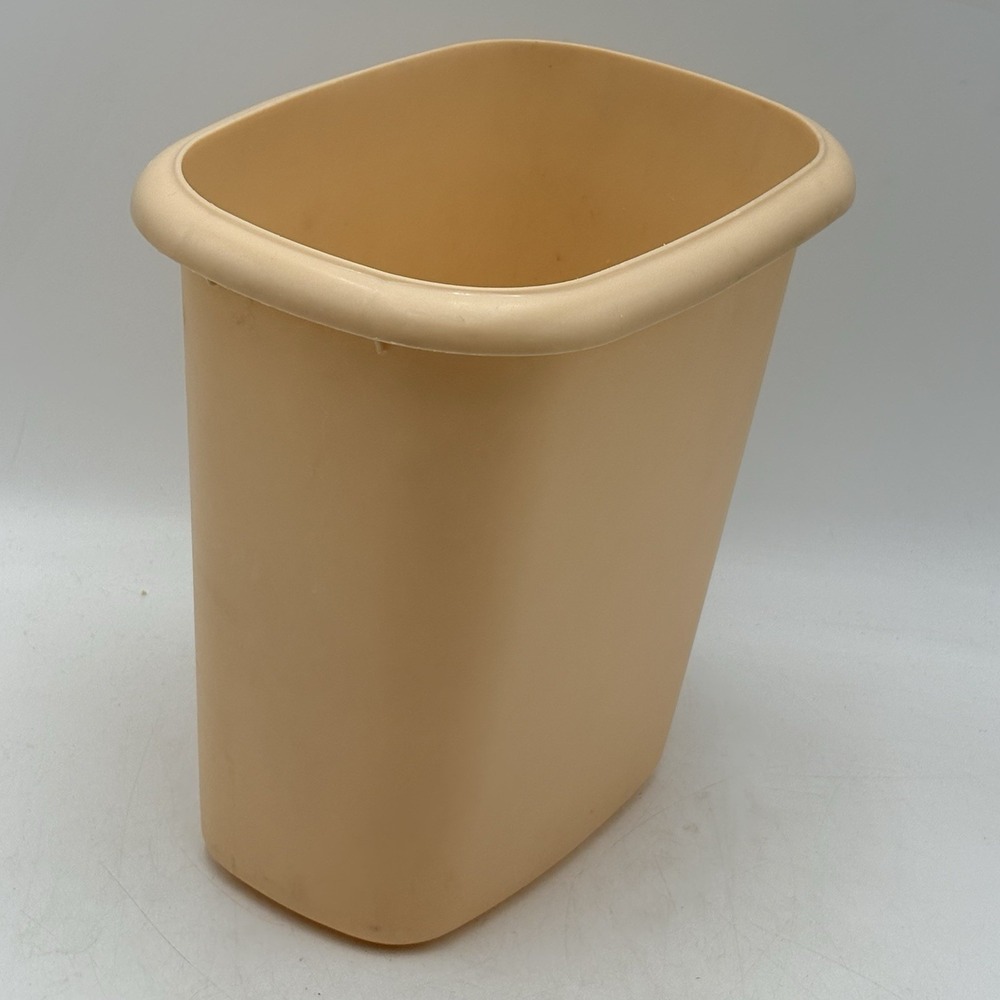 Rubbermaid Vanity Waste Basket Trash Can Almond Bathroom 2953-10" USA Vintage